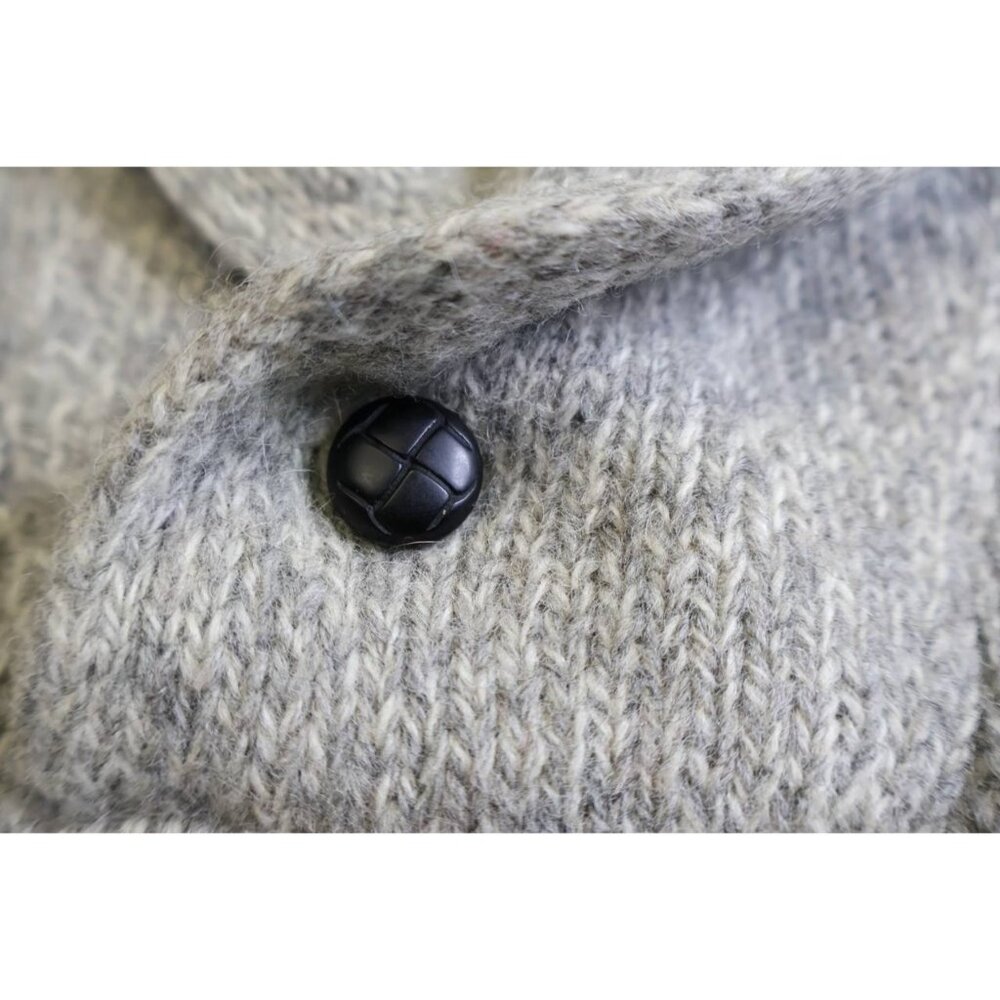 Vintage 1990s Eddie Bauer Mens Striped Wool Cowl Neck Chunky Sweater L - Picture 5 of 9